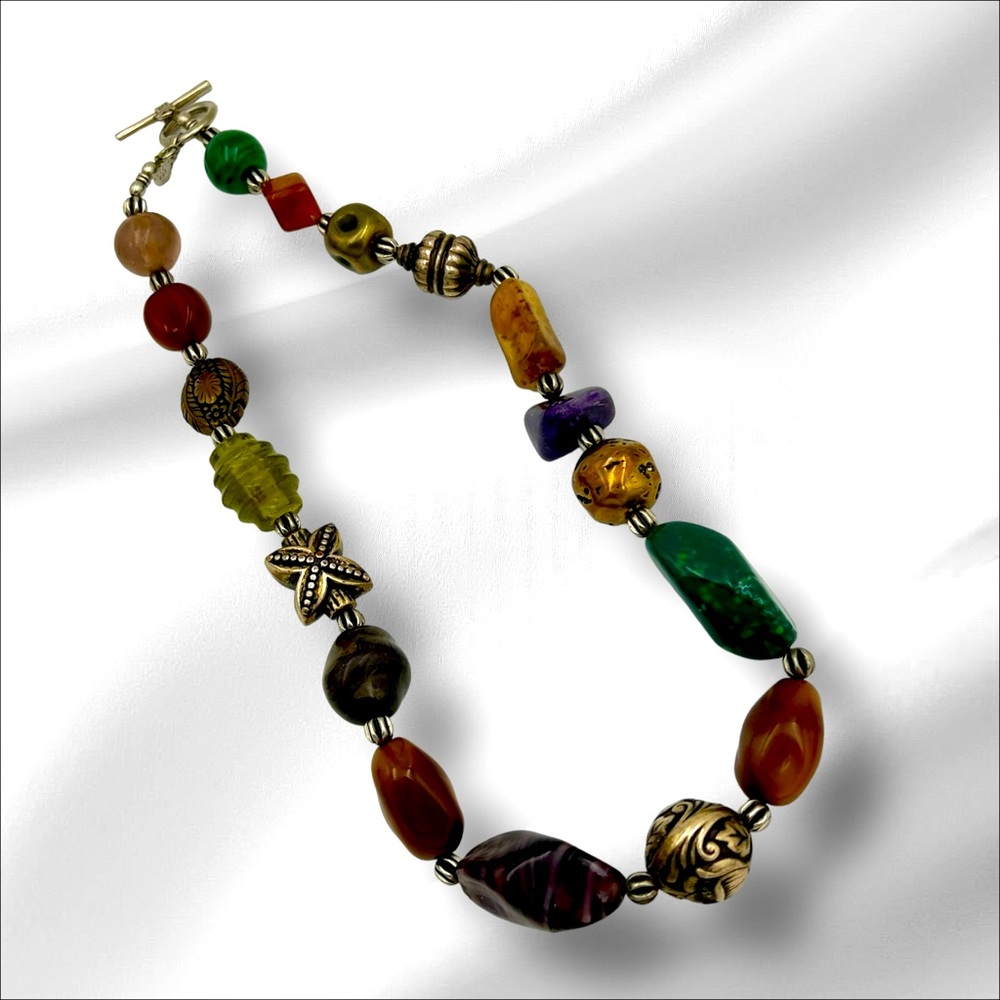 Vintage Beautiful One Of A Kind Artist Signed Ann Cichon Necklace Dallas 18”